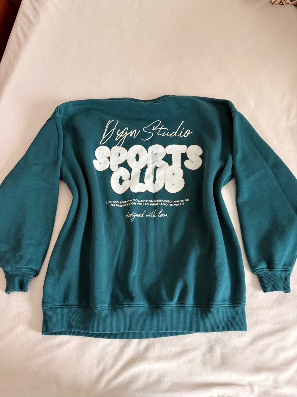 Boohoo | Teal "Sports Club" Bubble Sweatshirt